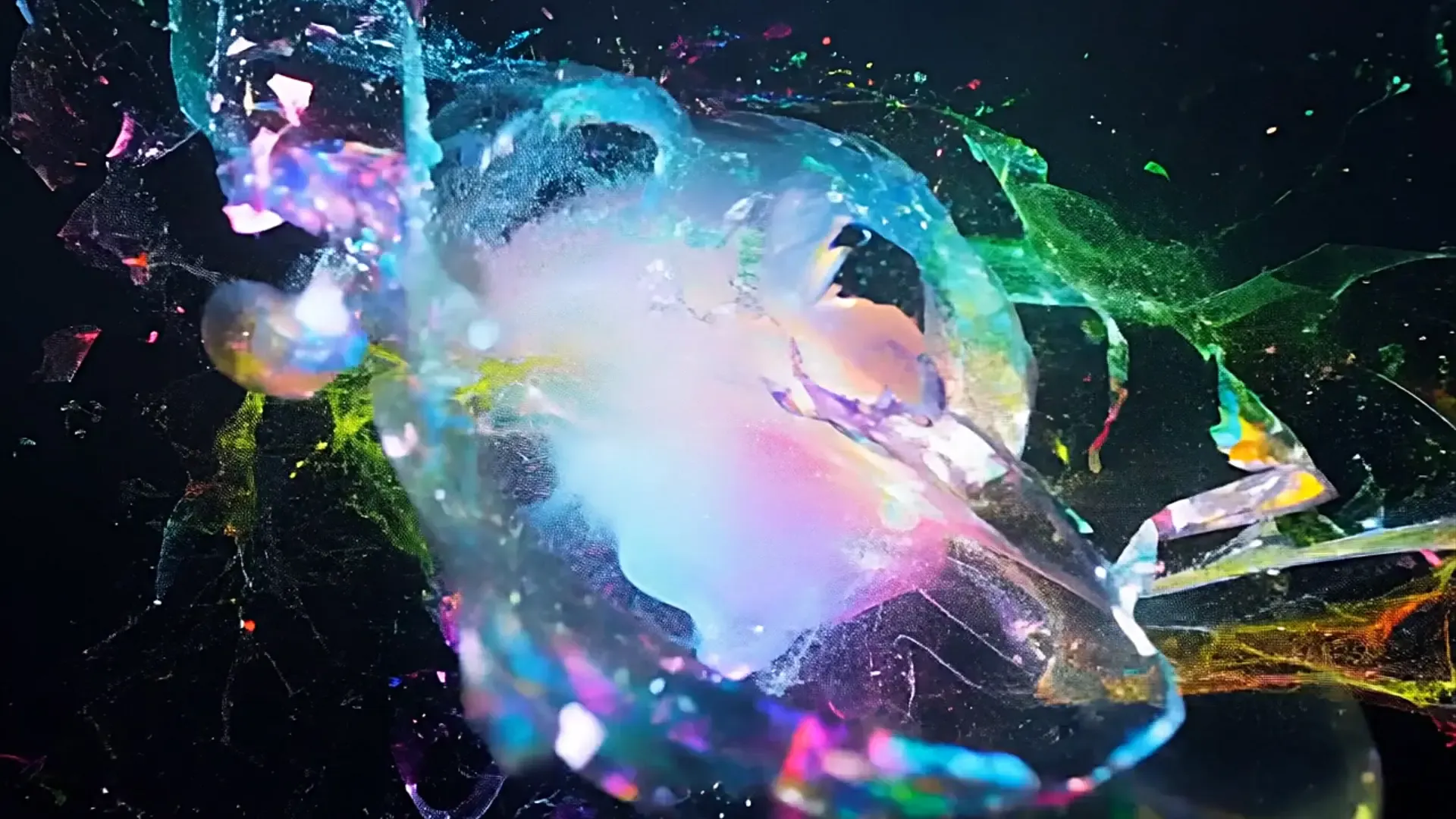 Artistic Paint and Water Collision Overlay for Abstract Video Projects